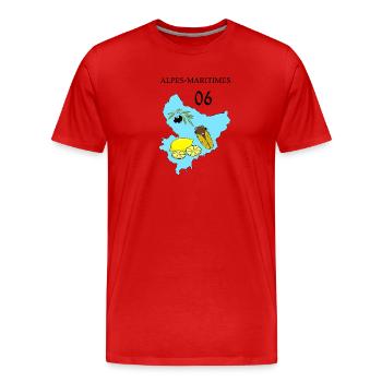 Alpes maritimes - T-shirt bio Premium Homme - rouge - Devant - Damien (186cm)