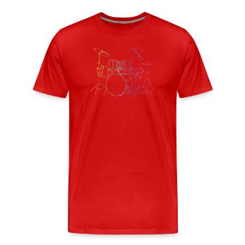 Drumset Sticks Schlagzeuger Schlagzeug Drummer - Männer Premium Bio T-Shirt - Rot - Vorne - Damien (186cm)