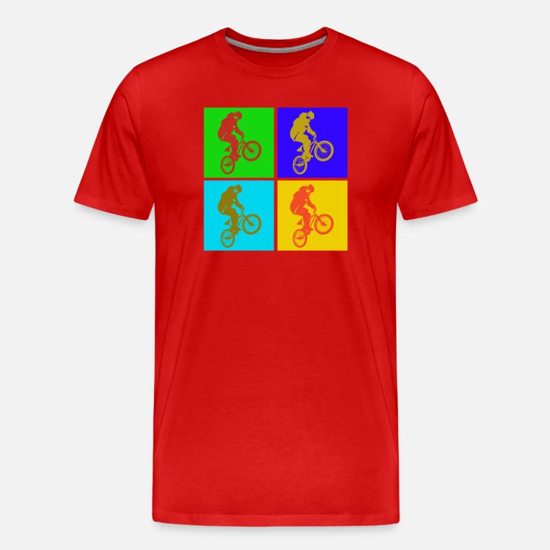 BMX Pop Art  - Männer Premium Bio T-Shirt - Rot
