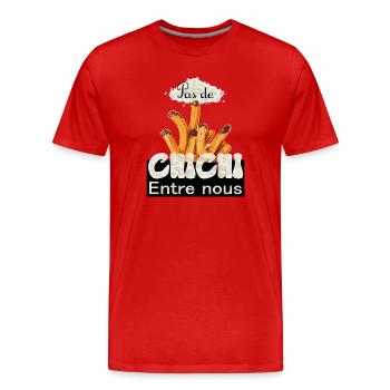 Pas de chichi entre nous - T-shirt bio Premium Homme - rouge - Devant - Damien (186cm)