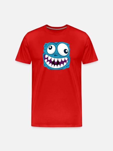 funny face - Men's Premium Organic T-Shirt - red