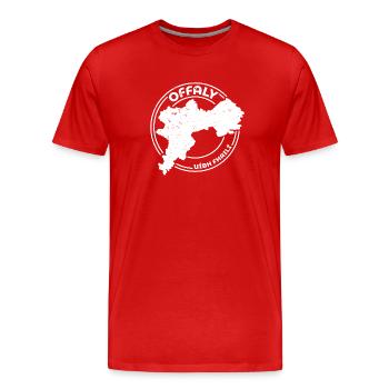 Offaly Ireland Map | County Outline Stamp - Men's Premium Organic T-Shirt - red - Front - Damien (186cm)