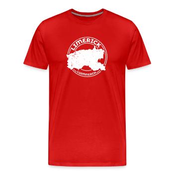 Limerick Ireland Map | County Outline Stamp - Men's Premium Organic T-Shirt - red - Front - Damien (186cm)