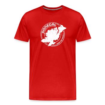 Donegal Ireland Map | County Outline Stamp - Men's Premium Organic T-Shirt - red - Front - Damien (186cm)