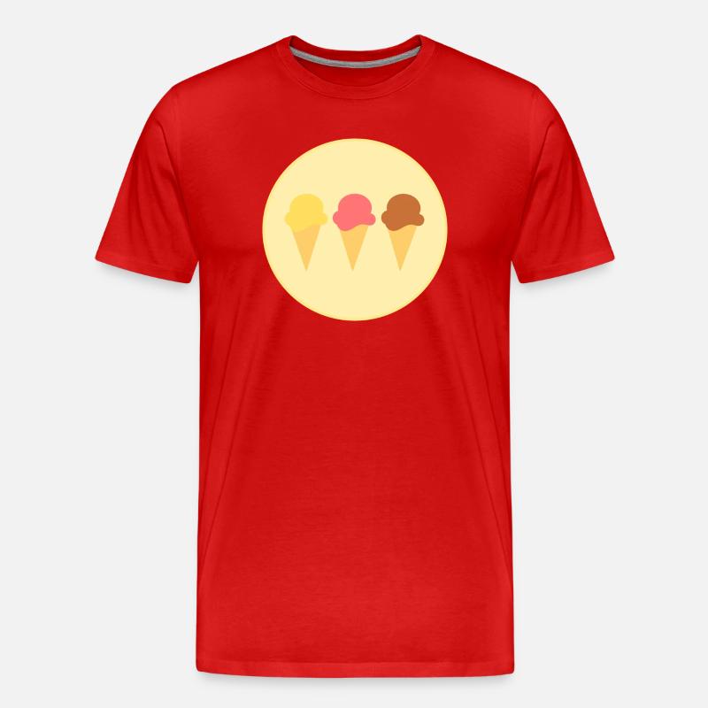 Eis Eiscreme Erdbeereis Vanilleeis Schokoeis - Männer Premium Bio T-Shirt - Rot