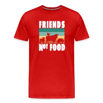 Vegan Vegetarisch Friends not Food Tierschutz - Männer Premium Bio T-Shirt - Rot - Vorne - Damien (186cm)