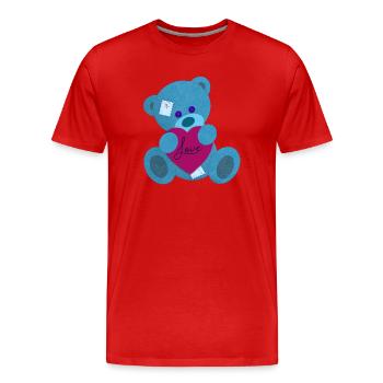 Bär verliebt - Männer Premium Bio T-Shirt - Rot - Vorne - Damien (186cm)