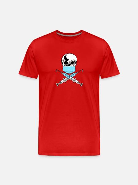 skull vaccine - Men's Premium Organic T-Shirt - red