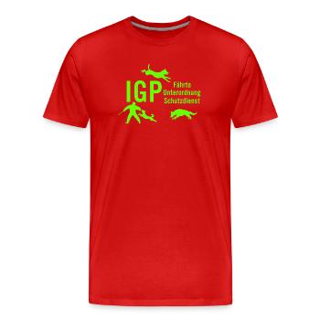 IGP Hundesport - Green - Männer Premium Bio T-Shirt - Rot - Vorne - Damien (186cm)
