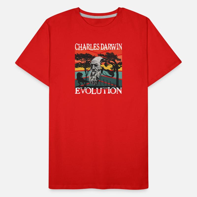 Idée cadeau textile Charles Darwin Evolution T-shirt bio Premium Homme