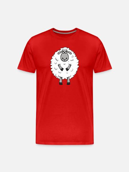 Cute German Shepherd Sheep Motif - Men's Premium Organic T-Shirt - red