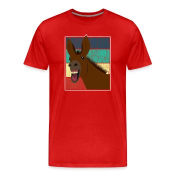 Mule Mule Donkey Horse Vintage Gift - Men's Premium Organic T-Shirt - red - Front - Damien (186cm)