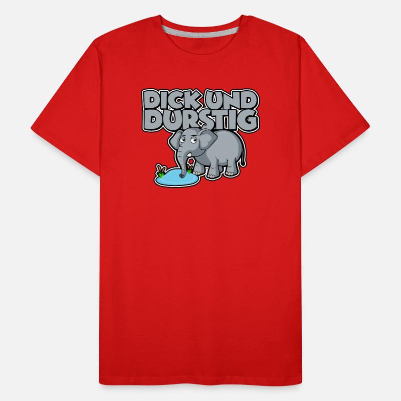 Dick und durstig Männer Premium Bio T-Shirt