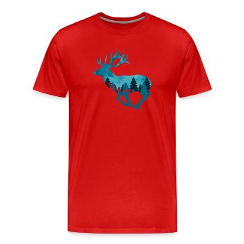 Klimawandel Umweltschutz Hirsch Nachhaltig - Männer Premium Bio T-Shirt - Rot - Vorne - Damien (186cm)