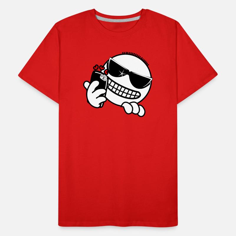 Hacker mit Telefon Männer Premium Bio T-Shirt