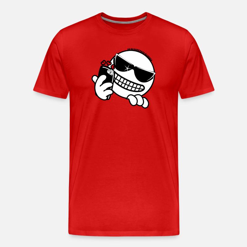 Hacker mit Telefon - Männer Premium Bio T-Shirt - Rot