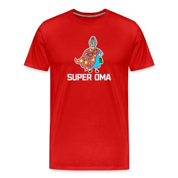 Superoma Lunettes Grand-mère Grand-mère Déclaration Grand-mère - T-shirt bio Premium Homme - rouge - Devant - Damien (186cm)