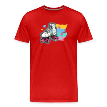 Rollschuhlaufen Rollschuhe - Männer Premium Bio T-Shirt - Rot - Vorne - Damien (186cm)