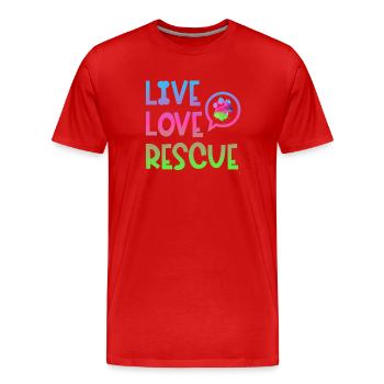 Search Dog Rescue Dog Service Dog Paw - Men's Premium Organic T-Shirt - red - Front - Damien (186cm)