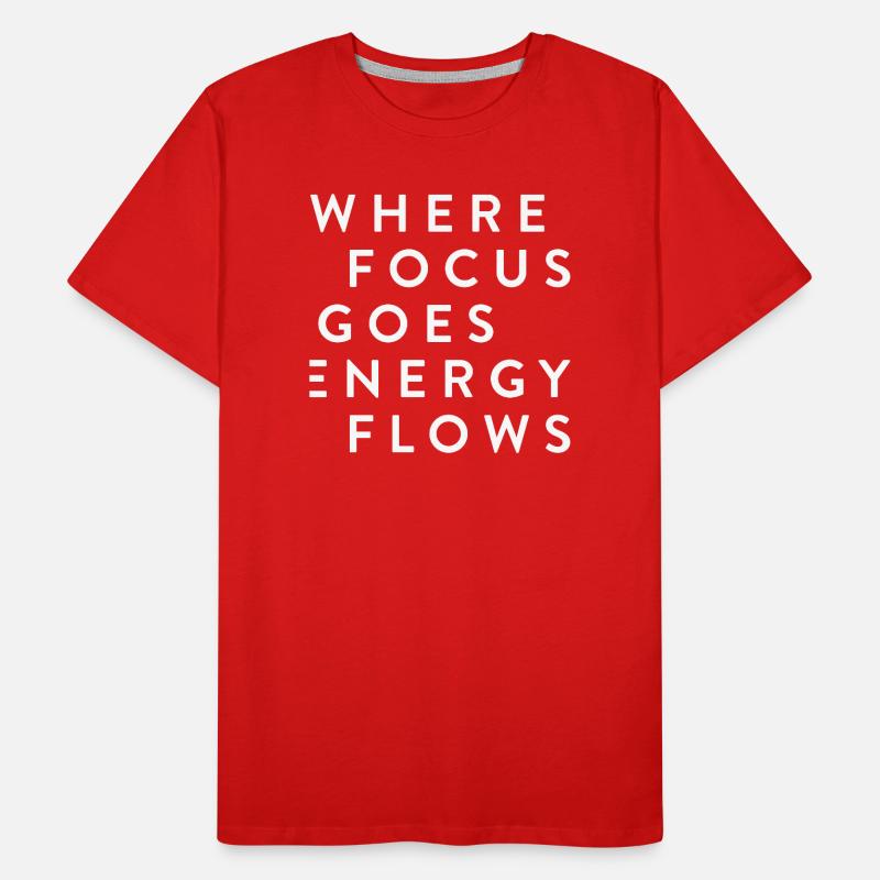 where focus goes energy flows Männer Premium Bio T-Shirt