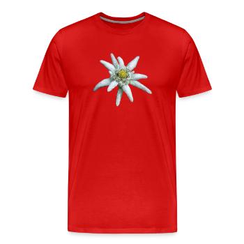 Alpine Edelweiss - Men's Premium Organic T-Shirt - red - Front - Damien (186cm)