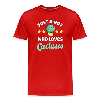 Cactus Cacti - Men's Premium Organic T-Shirt - red - Front - Damien (186cm)