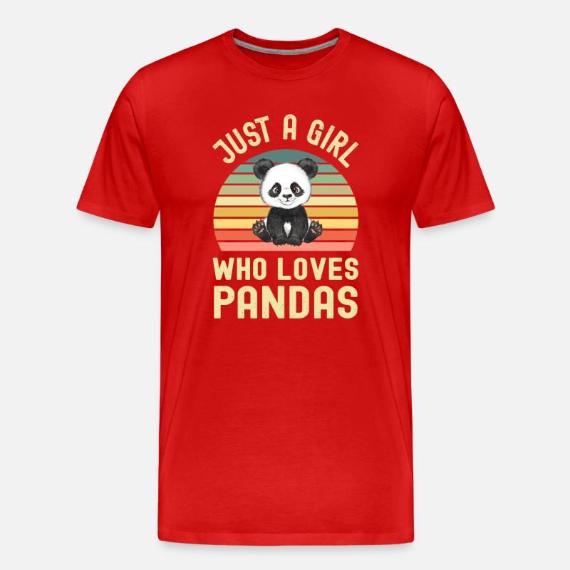 Panda Pandabär - Männer Premium Bio T-Shirt - Rot