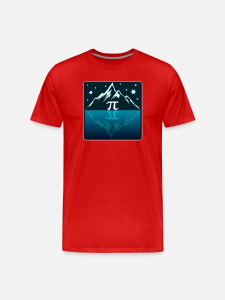 Hiking Number Pi - Men's Premium Organic T-Shirt - red
