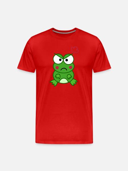 Angry Frog – Cartoon Frog Design - Men's Premium Organic T-Shirt - red