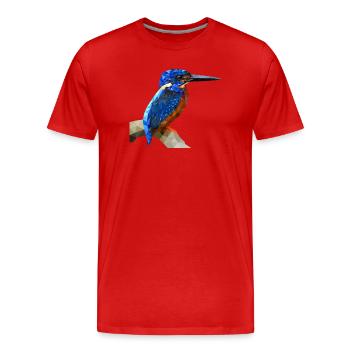 Conception d’oiseaux martin-pêcheurs : cadeau de pêche à la nature - T-shirt bio Premium Homme - rouge - Devant - Damien (186cm)