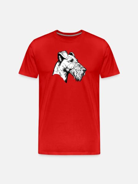 Irish Terrier Portrait - Men's Premium Organic T-Shirt - red