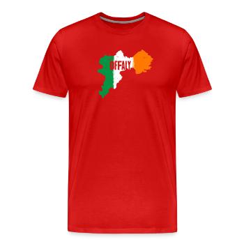 Offaly Ireland Flag | County Outline Map - Men's Premium Organic T-Shirt - red - Front - Damien (186cm)