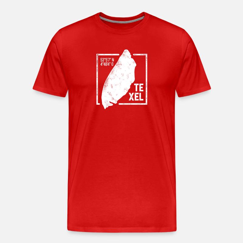 Texel | Insel-Silhouette Stempel-Design - Männer Premium Bio T-Shirt - Rot