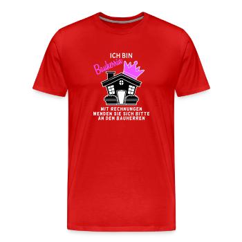 Bauherrin Hausbau - Männer Premium Bio T-Shirt - Rot - Vorne - Damien (186cm)