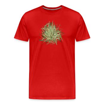 une botte de foin aux teintes verdâtres chatoyantes - T-shirt bio Premium Homme - rouge - Devant - Damien (186cm)