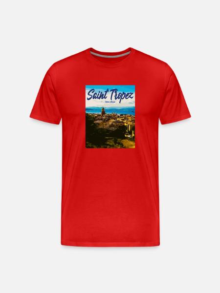 Saint-Tropez Côte d’Azur Côtière - T-shirt bio Premium Homme - rouge