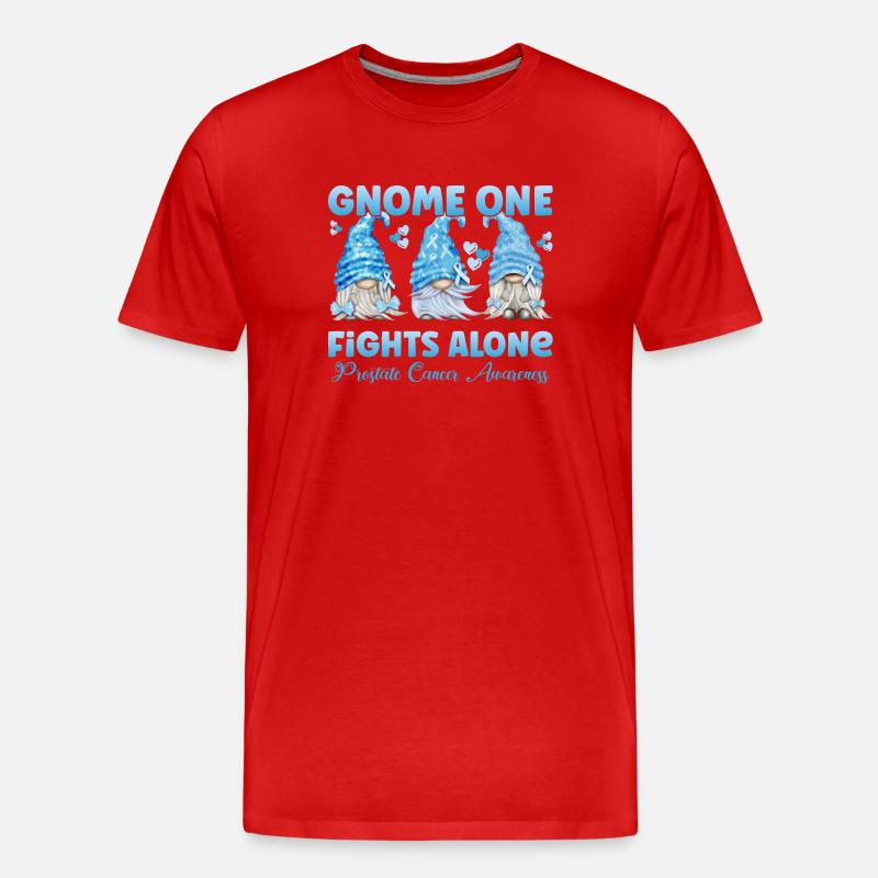 Prostata Krebs Prostatakarzinom Hellblau Gnom - Männer Premium Bio T-Shirt - Rot
