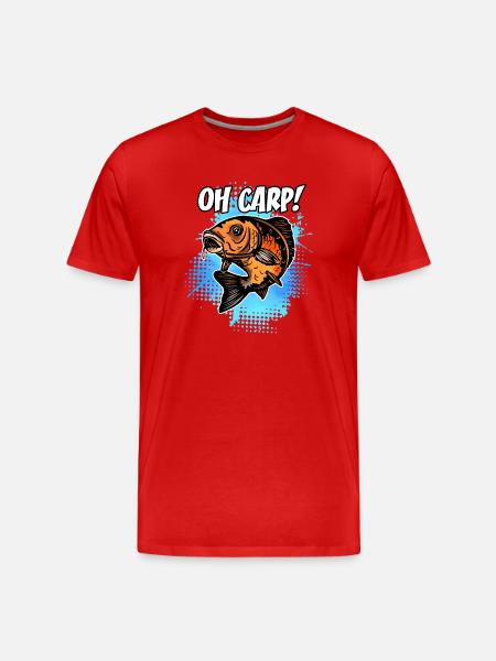 Oh Karpfen – lustiges Karpfenfischen-Design - Männer Premium Bio T-Shirt - Rot