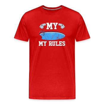 Piscine Sauveteur Moniteur de natation Piscine - T-shirt bio Premium Homme - rouge - Devant - Damien (186cm)