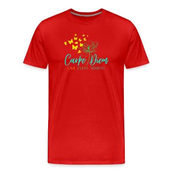 Carpe Diem VIVEZ CHAQUE INSTANT - T-shirt bio Premium Homme - rouge - Devant - Damien (186cm)