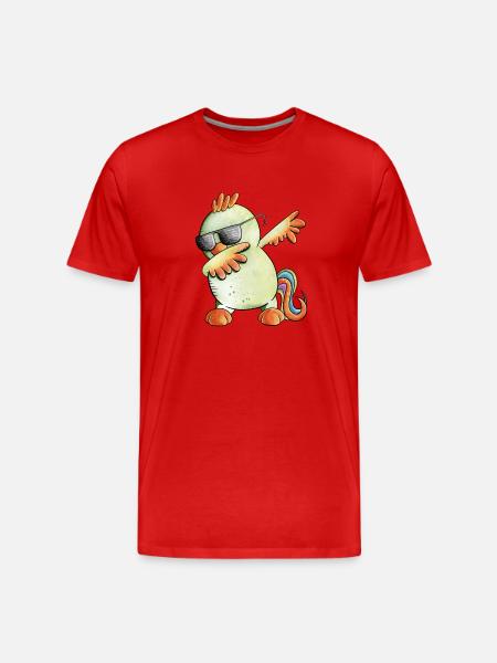 Dab Dance Rooster I Dabbendes Chicken - Men's Premium Organic T-Shirt - red