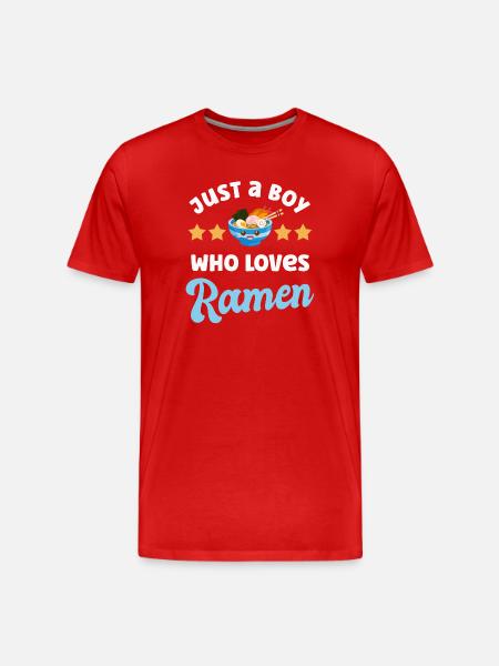 Nouilles Ramen - T-shirt bio Premium Homme - rouge