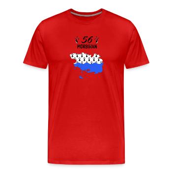 Morbihan - Men's Premium Organic T-Shirt - red - Front - Damien (186cm)