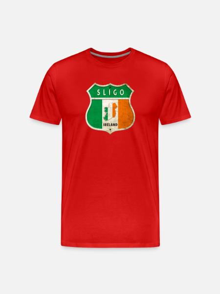 Sligo Irlande Armoiries Drapeaux Design - T-shirt bio Premium Homme - rouge