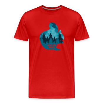 Climate Change Environmental Protection Squirrel - Men's Premium Organic T-Shirt - red - Front - Damien (186cm)