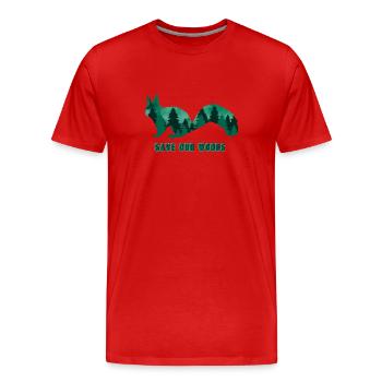 Environmental Protection Squirrel Climate Change - Men's Premium Organic T-Shirt - red - Front - Damien (186cm)