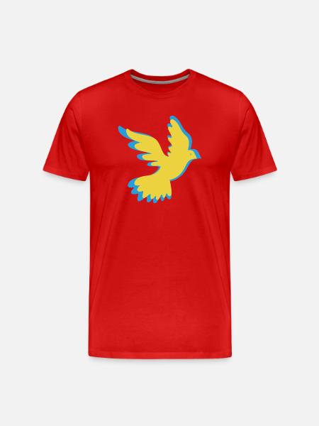 Ukraine Friedenstaube - Männer Premium Bio T-Shirt - Rot