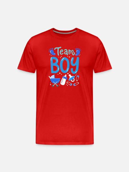 Team Boy Geschlecht offenbaren - Männer Premium Bio T-Shirt - Rot