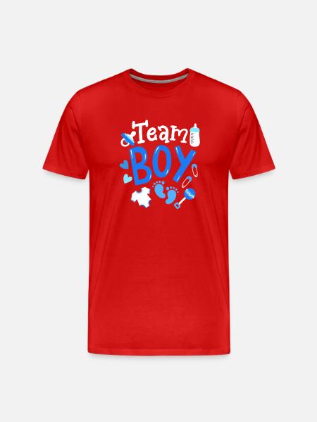 Team Boy Geschlecht offenbaren - Männer Premium Bio T-Shirt - Rot