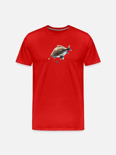 Karpfenfischen Ronnie Rig Spiegelkarpfen-Design - Männer Premium Bio T-Shirt - Rot
